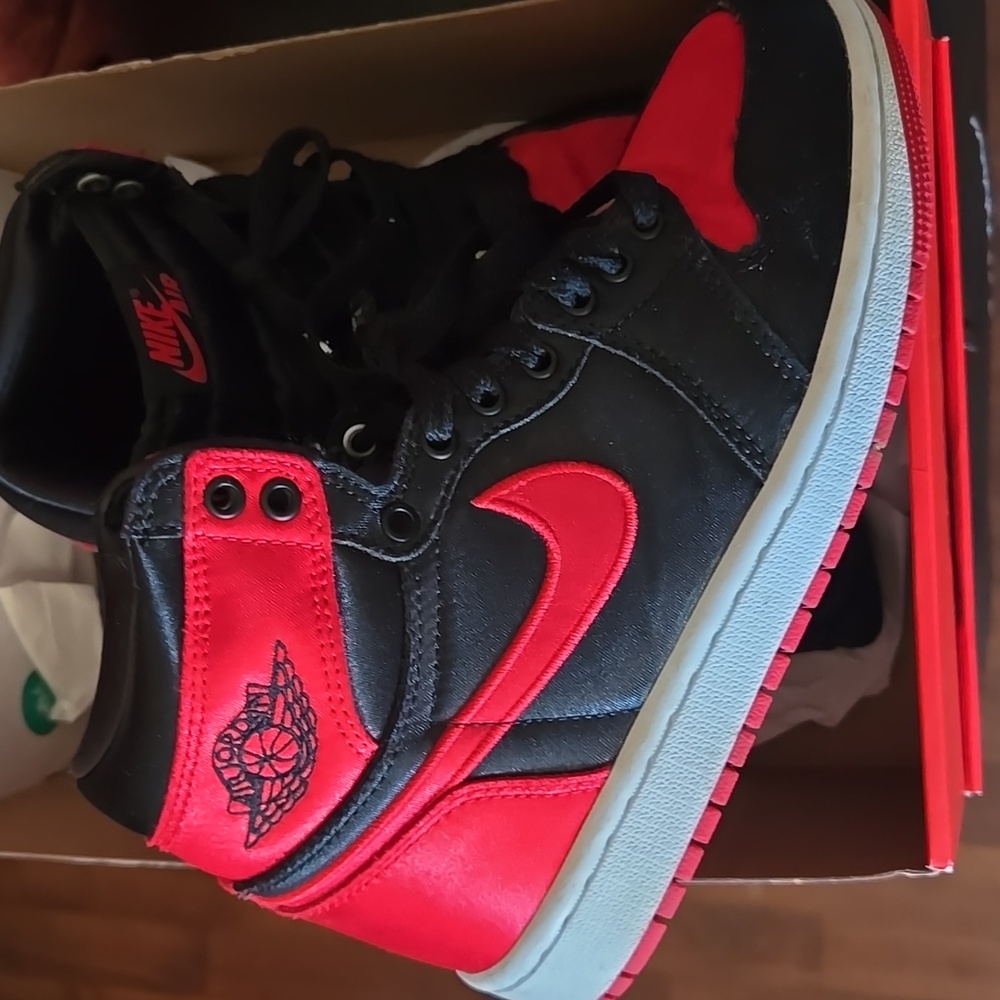 Nike Black and Red High-Top Sneakers